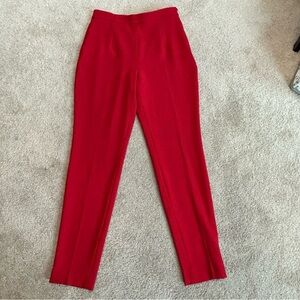 Zara Women's Red high waist high rise tapered slim fit ankle Pants Sz M